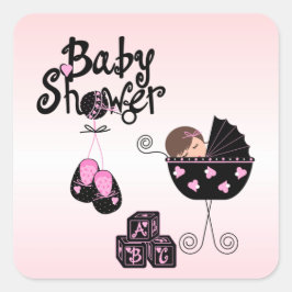 CUADRADA PEGATINA BABY SHOWER 2
