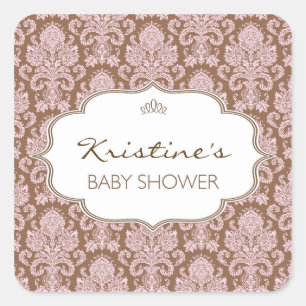 Cuadrada Pegatina Baby Shower personalizado
