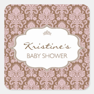 Cuadrada Pegatina Baby Shower personalizado
