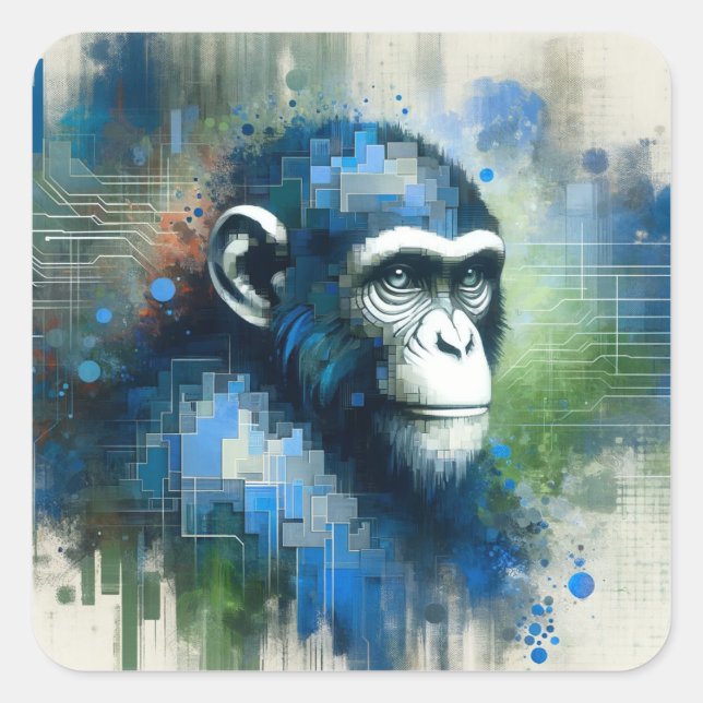 Cuadrada Pegatina básico de personalizado AI (Anverso)