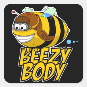 Cuadrada Pegatina Beezy Body Bee