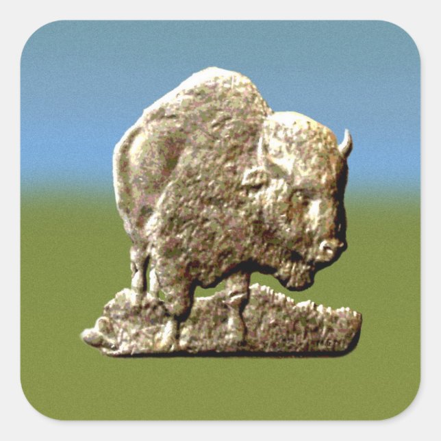 Cuadrada pegatina bison (Anverso)