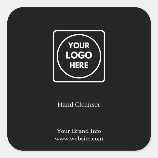 Cuadrada Pegatina Black Covid-19 | Personalizado Business S (Anverso)