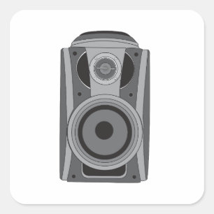 Cuadrada Pegatina blanco de diseño del altavoz