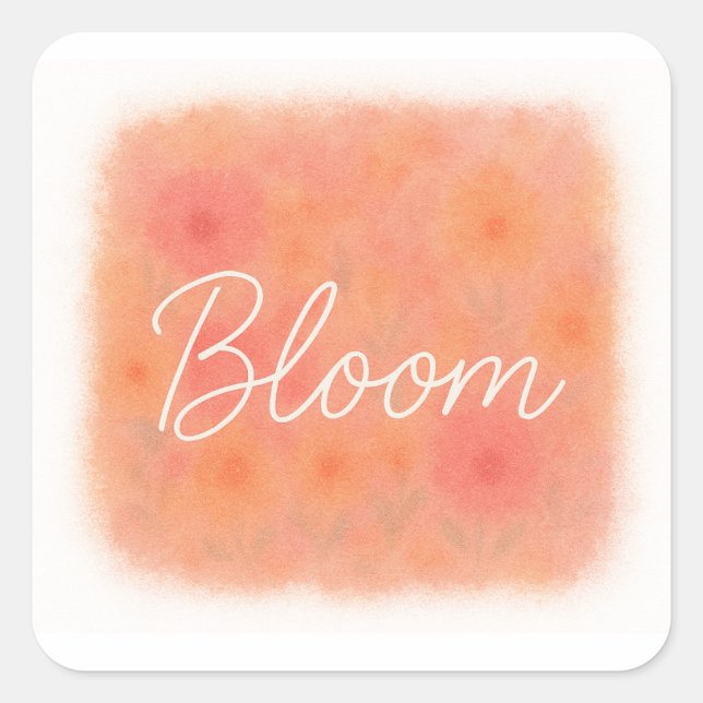 Cuadrada Pegatina Bloom (Anverso)