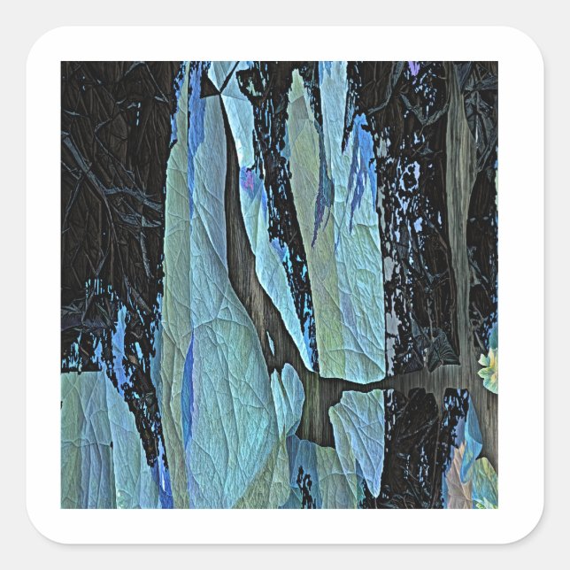 CUADRADA PEGATINA BLUE ICE DISIGN SQUARE (Anverso)
