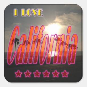 Cuadrada Pegatina "Bonito California 3"