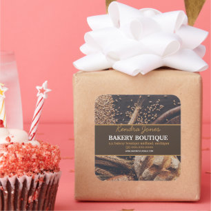 Cuadrada Pegatina Boutique de Label Bakery personalizado
