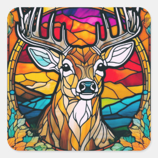 Cuadrada Pegatina Buck