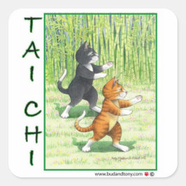 Cuadrada Pegatina Bud y Tony de tai chi