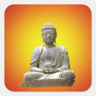 Cuadrada pegatina Buda meditante