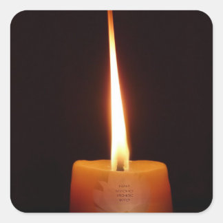 Cuadrada Pegatina budista SGI con velas de Lotus y NMRK
