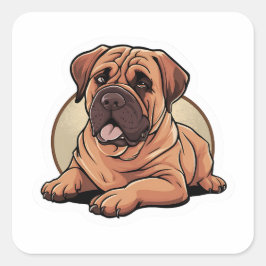 Cuadrada Pegatina Bullmastiff