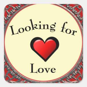 Cuadrada Pegatina Buscando Amor