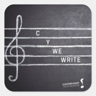 Cuadrada Pegatina C Y We Write