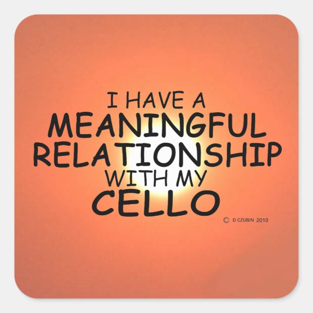 Cuadrada Pegatina Cello Square de una relación significativ (Anverso)