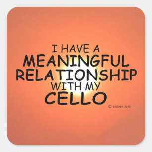 Cuadrada Pegatina Cello Square de una relación significativ