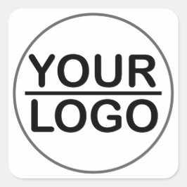 Cuadrada pegatina clásico de negocios con logotipo de perso