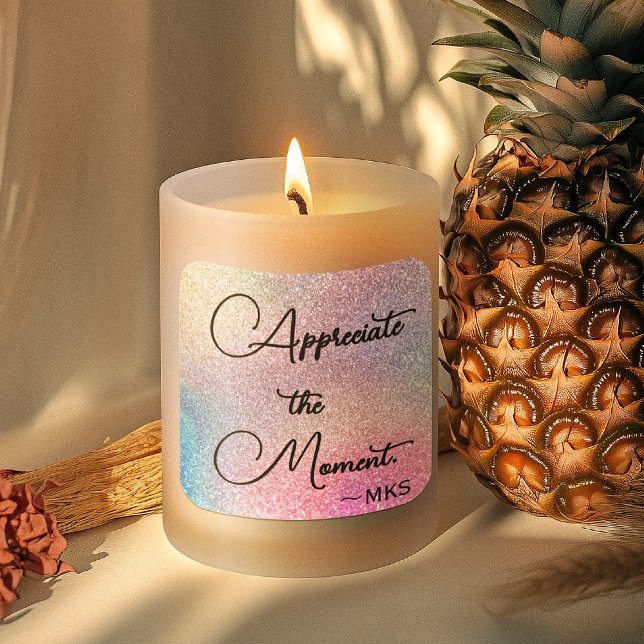 Cuadrada Pegatina Colorful | Iniciales y afirmaciones posit (Subido por el creador)