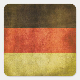 Cuadrada Pegatina con bandera sucia de Alemania