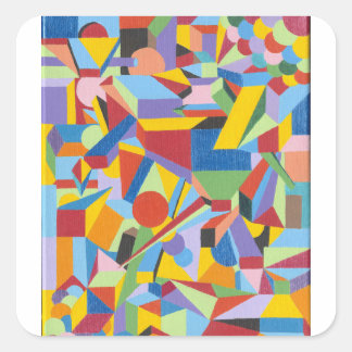 Cuadrada Pegatina con diseño de pintura Bella Artes origina
