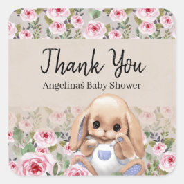 Cuadrada Pegatina con ducha para bebés con un bonito diseño