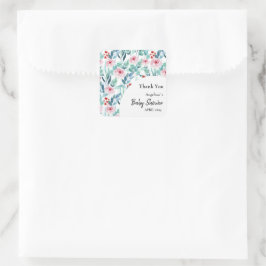 Cuadrada Pegatina con ducha para bebés con un bonito diseño