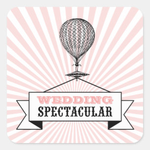 Cuadrada Pegatina con espectacular Boda