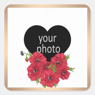 Cuadrada Pegatina con tu foto