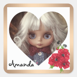 Cuadrada Pegatina con tu foto