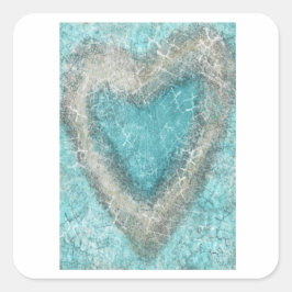 Cuadrada Pegatina con un corazón fresco