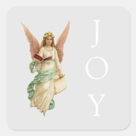 CUADRADA PEGATINA CON VINTAGE CHRISTMAS ANGEL