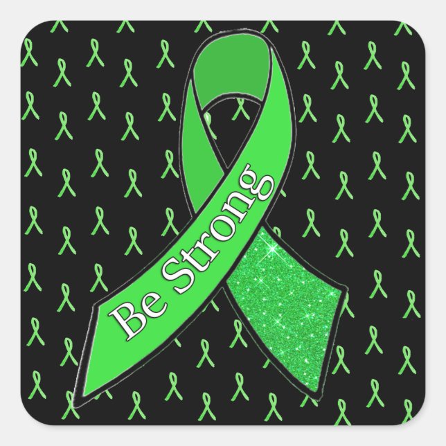 Cuadrada Pegatina "Conciencia sobre la enfermedad de Lyme,  (Anverso)