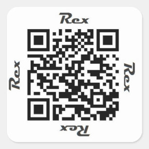 Cuadrada Pegatina CONOCIDO personalizado código de Rex QR