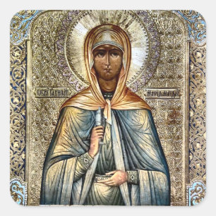 Cuadrada Pegatina Cristiana Ortodoxa de María Magdalena