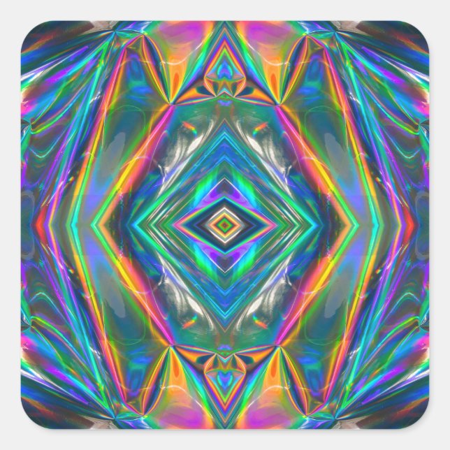 Cuadrada Pegatina cromado irlandés (Anverso)