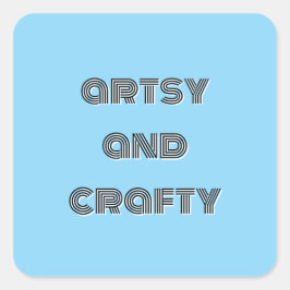 Cuadrada pegatina cuadrado artístico y artesanal, artístico