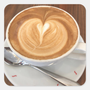 Cuadrada Pegatina cuadrado cappuccino
