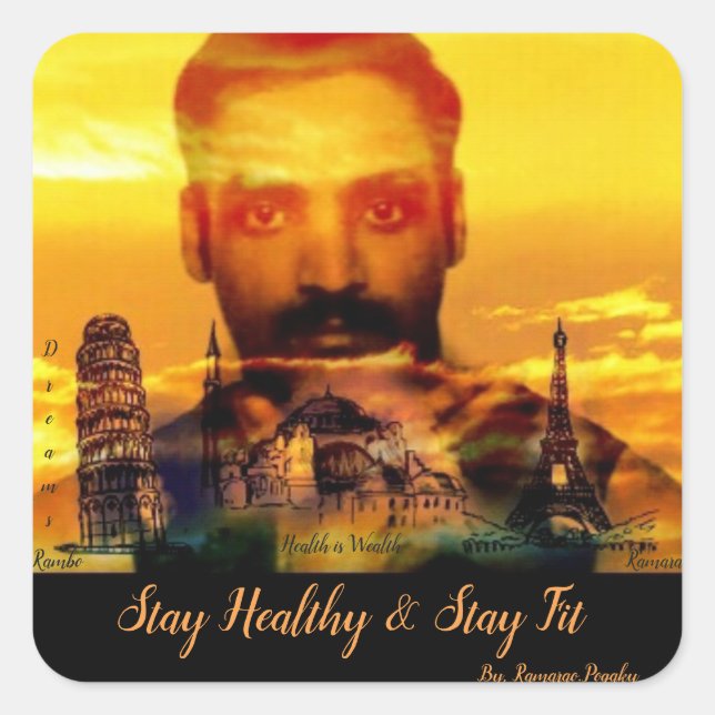 Cuadrada Pegatina cuadrado clásico (Anverso)