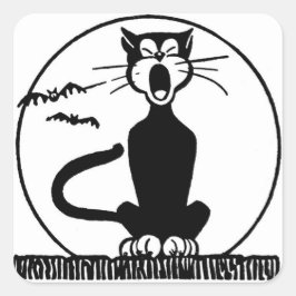 CUADRADA PEGATINA CUADRADO CON GATO NEGRO