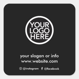 Cuadrada Pegatina cuadrado con logotipo de promoción de neg