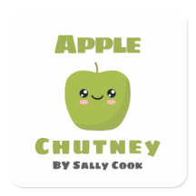 Pegatina cuadrado de chutney de Apple