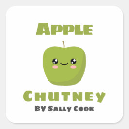 Cuadrada Pegatina cuadrado de chutney de Apple