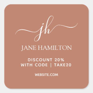 Cuadrada Pegatina cuadrado de código de descuento del sella