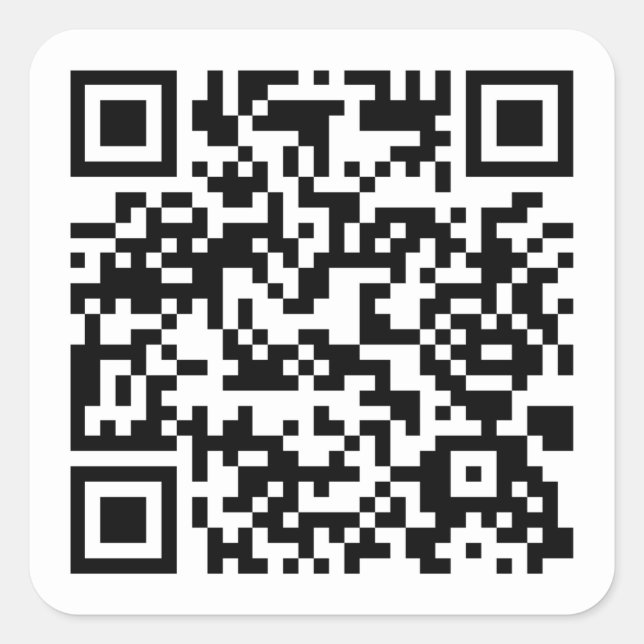 Cuadrada Pegatina cuadrado de código QR de personalizado (Anverso)