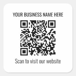 Cuadrada Pegatina cuadrado de código QR moderno simple