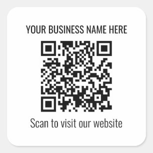 Cuadrada Pegatina cuadrado de código QR moderno simple