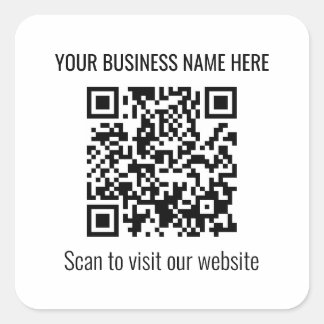 Cuadrada Pegatina cuadrado de código QR moderno simple