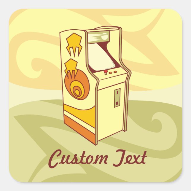 Cuadrada Pegatina cuadrado de consola de juegos en cascada (Anverso)