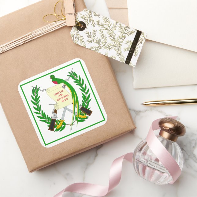 Cuadrada pegatina cuadrado de emblema de guatemala (Regalar)